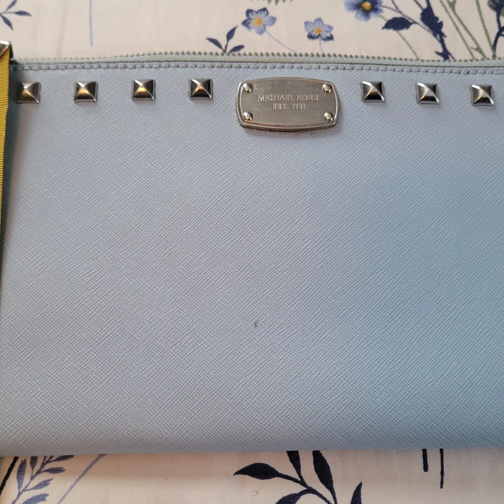Authentic Michael Kors Studded Wristlet in baby blue - Picture 7 of 8